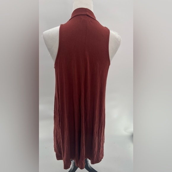 SILENCE + NOISE Mock Neck Mini Swing Dress Sleeveless Swingy Drapey Stretchy - Picture 6 of 6